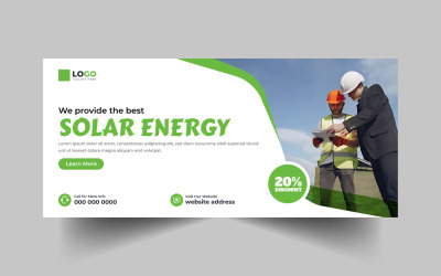 Mall för Facebook-omslagsbanner för solenergi Ver-10