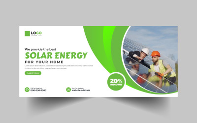 Mall för Facebook-omslagsbanner för solenergi Ver-8