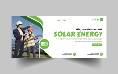 Mall för Facebook-omslagsbanner för solenergi Ver-9