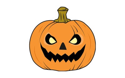 Halloween Pumpkin Flat Vector Illustration