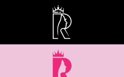 Letter R and Woman Face With Crown