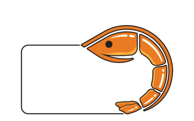 Minimalist Shrimp Logo Template Design