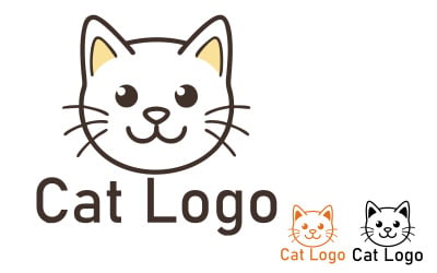Schattig kattengezichtslogo-sjabloon voor gebruik in dierenwinkel