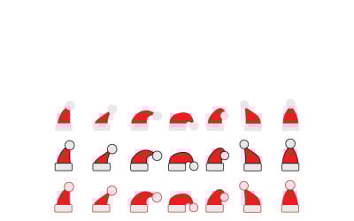 Festive Santa Hat Vector Collection: Christmas Design Elements