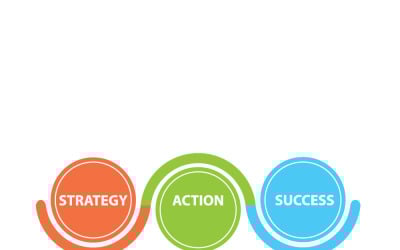 Three-Step Circular Process Diagram Infographic Template