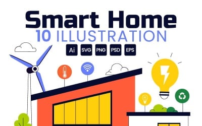 10 Eco Friendly Smart Home Illustration