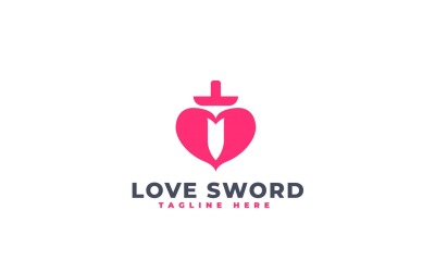 Love Sword Logo Template Design