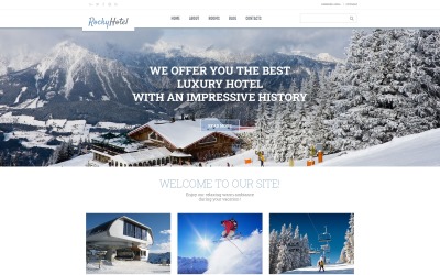 Tema WordPress Responsive #54792 "RockyHotel - Hotel Multipurpose Modern Elementor"