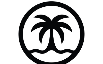 Un logo avec une silhouette noire d&amp;#39;un palmier