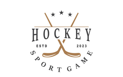 Hockey Logo Design Sports Game Template V10