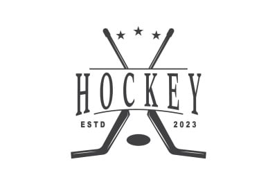 Hockey Logo Design Sports Game Template V1