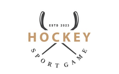 Hockey Logo Design Sports Game Template V8