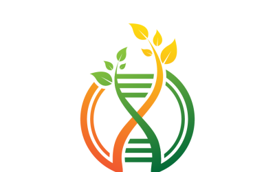 DNA and Leaves Logo Template