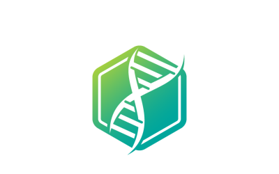 DNA Helix and Hexagon Logo