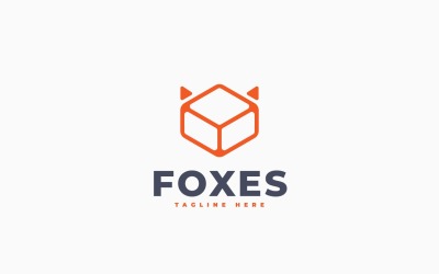 Fox Box Logo Template Design