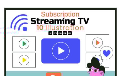 10 Online-Abonnement-Streaming-TV-Illustration