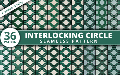 Interlocking Circle Seamless Pattern Bundle | 36 Modern Geometric Digital Papers for Design