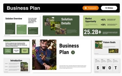 Modelo de PowerPoint para plano de negócios de jardineiro