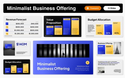 Plantilla de PowerPoint de oferta comercial minimalista