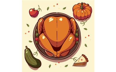 Beautiful Plate with Turkey and Vegetables