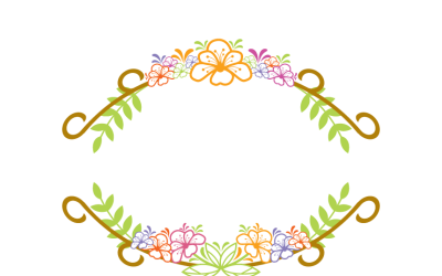 Blommig ramillustration