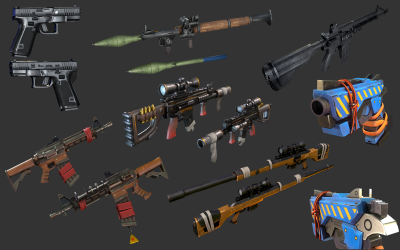Collection PBR d&amp;#39;armes stylisées