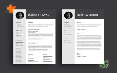 Creative Resume Layout with Cover Letter Template Design