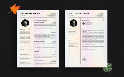 Minimalist Resume and Cover Letter Template Design for Graphic Designers