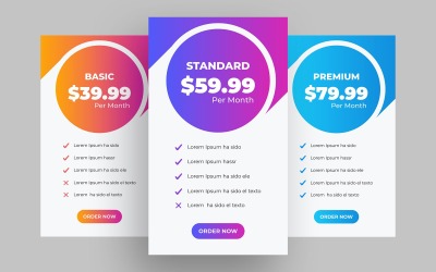 Preistabelle UI-Elemente Design Ver-9