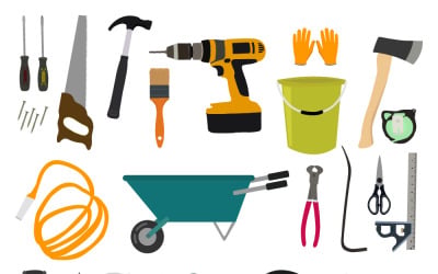 Vektorwerkzeuge zum Bauen und Reparieren von Häusern
