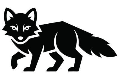 A minimalist logo design fox