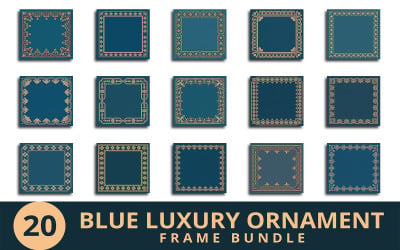 Blue Luxury Ornament Frame Bundle with Elegant Borders