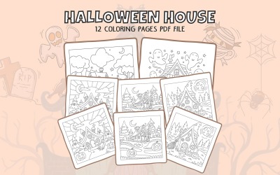 Cute Halloween House Coloring Pages for Kids