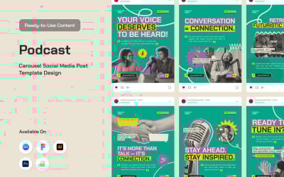 Modern Podcast Carousel Template
