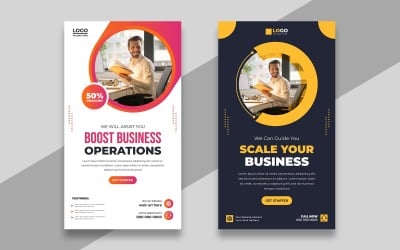 Шаблон истории цифрового маркетинга в социальных сетях, версия 18