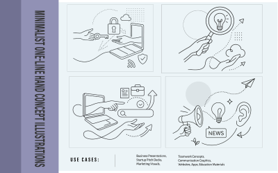 Pack d&amp;#39;illustrations de cybersécurité de style collage, recherche marketing numérique, communication d&amp;#39;entreprise