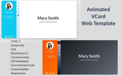 Plantilla web animada para currículum vítae