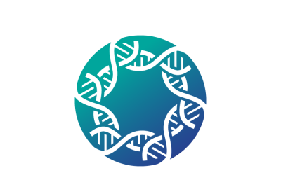 Circle DNA Helix Logo Template