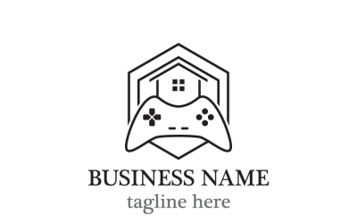 House Gaming Logo Template Outline Style