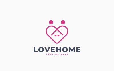House Love Logo Template Design