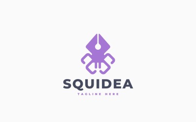 Projekt szablonu logo Squid Art