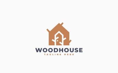 Wood House Logo Template Design