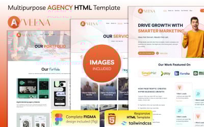 Azveena – Multipurpose Premium Agency HTML5 Website Template (HTML + Figma Design)