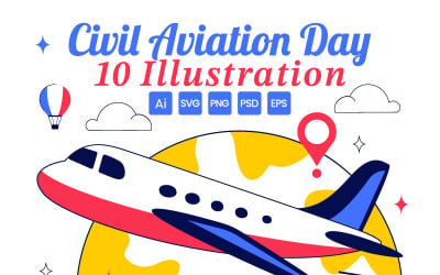 10 Illustration för den internationella civila luftfartsdagen