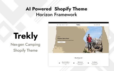 Trekly – тема Shopify для кемпінгу нового покоління – фреймворк Horizon на базі штучного інтелекту