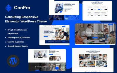 Conpro - Responsivt Elementor WordPress-tema för konsulter