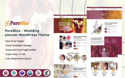 PureBliss - Tema WordPress para planejador de casamentos