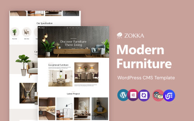 Zokka - Tema WordPress Elementor para loja de móveis modernos