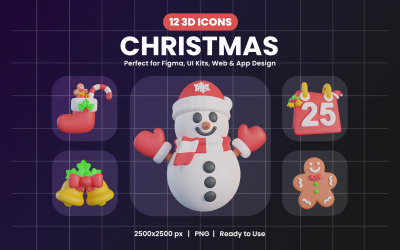 Christmas 3D Icon Pack Design