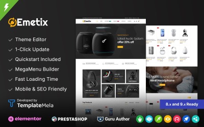 Emetix - Prestashop šablona pro obchod s elektronikou